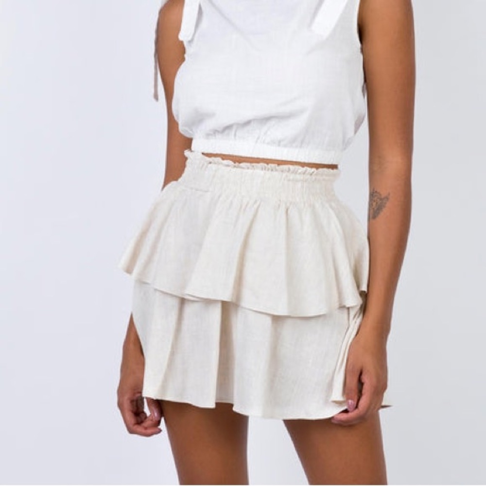 Princess Polly Cream Mini Skirt